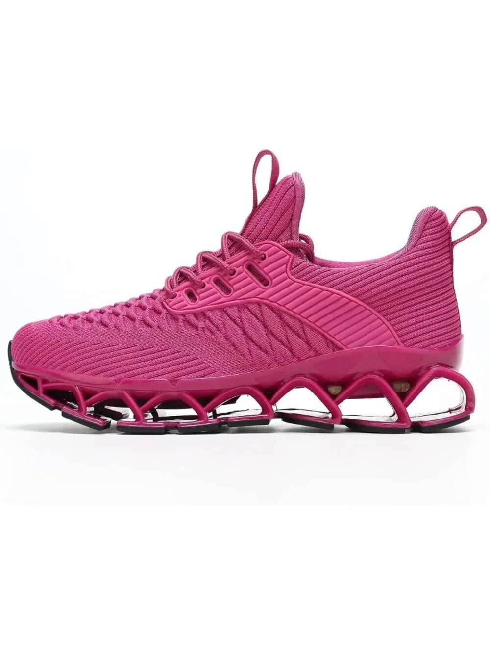 Womens Bright Purple Blade Mesh Comfort Non Slip Athletic Slip on Sneaker Shoes